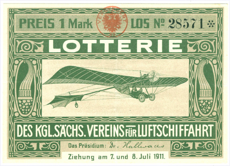 Dresden Los Köiglich Sächsischer Verein für Luftschiffahrt 1911 VZL