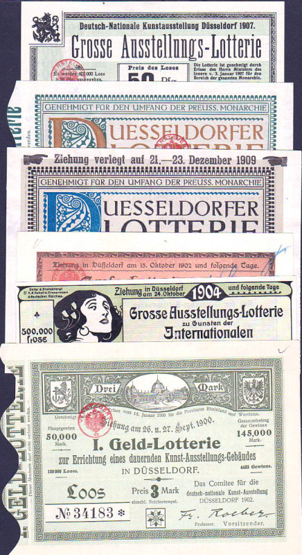 Düsseldorf 6 Lose zu Kunstausstellungen 1900-1911, dabei Gestaltungen von Josef ...