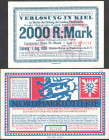 Kiel 2 Lose 1925 und 1926 Nordmarklotterie und Kieler Renn- und Reitverein VZL/GEB