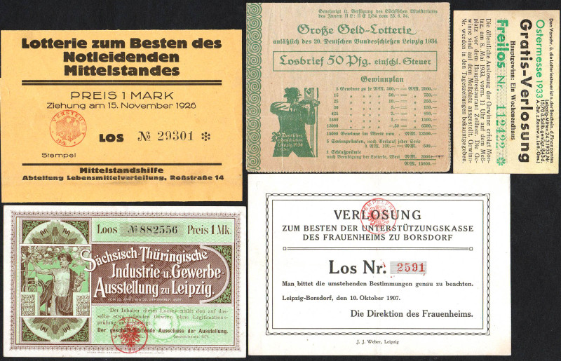 Leipzig 12 Lose 1897-1936 WGB-FKF