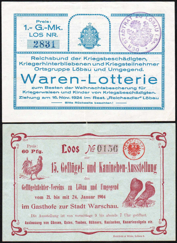 Löbau 2 Lose 1904, 1924 WGB+