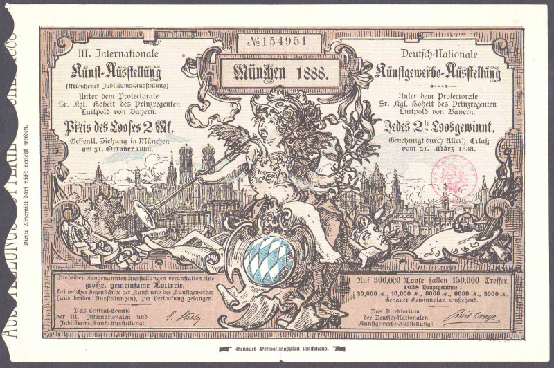 München Los III. Internationale Kunstaustellung 1888 WGB