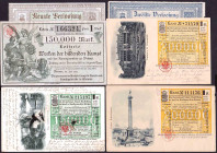 Weimar 6 Lose 1885-1900, dabei 3 Postkartenlose mit Abb. aus London, Frankfurt und Togo (Zollhaus in Lome und Gouverneur Köhler) WGB-VZL