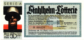 Stahlhelm-Lotterie Los 1933 Serie A nach einem Entwurf von Ludwig Hohlwein GEB