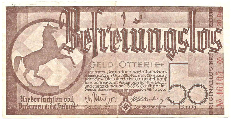 Hannover Befreiungslos 1932 zu Gunsten der nationalsozialistischen Bewegung im G...