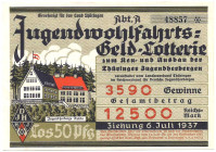 Weimar DJH und HJ Los 1937 mit Abbildung der Jugendherberge Ruhla FKF