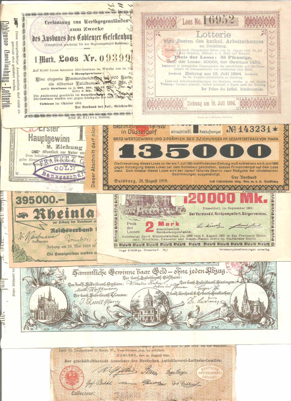 RHEINLAND-PFALZ 8 verschiedene Lose 1881-1928, teils seltene und dekorative Stüc...