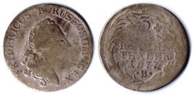 BRANDENBURG-PEUSSEN 1/3 Taler 1777 B SMB 145.4 s