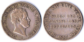 PREUSSEN Ausbeutetaler 1833 A SEGEN DES MANSFELDER BERGBAUES AKS 18 ss+