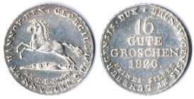 HANNOVER 16 Gute Groschen 1826 FEINES SILBER Georg IV. AKS 38 vz