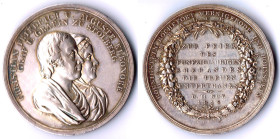 STOLLBERG-WERNIGERODE Christian-Friedrich (1778-1824) Silbermedaille 1818 (von Loos) auf seine Goldene Hochzeit mit Auguste Eleonore 42,1mm, 28,9g Fri...