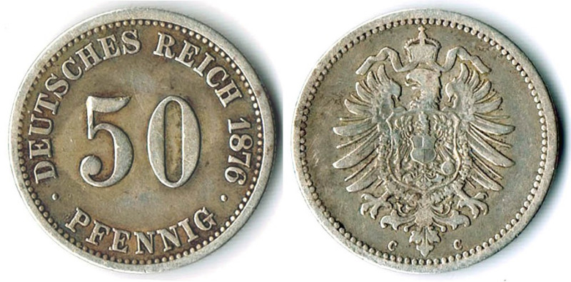 50 Pfennig 1876 C ss