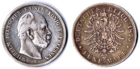 Preussen 5 Mark 1875 B fss