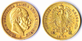Preussen 20 Mark 1873 A GOLD ss