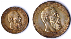 Preussen 2 und 5 Mark 1888 A ss-vz