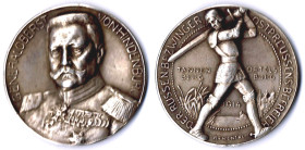 Silberne Medaille 1914 von A. Löwenthal / Ball Berlin 34mm, 17,7g, gestempelt bei 6 Uhr: 950 SILBER
zu Zetzmann 4025   ss+