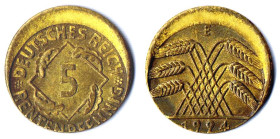 5 Rentenpfennig 1924 E Verprägung