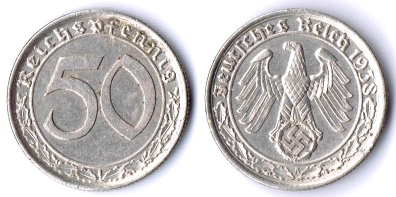 50 Reichspfennig 1938 A fvz