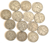 13x 50 Reichspfennig 1935-1944