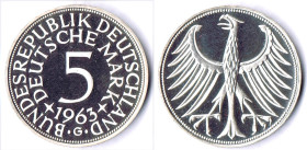 5 DM 1963 G Auflage in PP nur 200 Stück PP