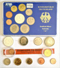 Kursmünzensatz 1971 F&1974 G, 5 DM 1958 G, 1 Pf. 1948, 10 Pf. 1980G