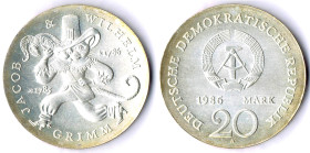 20 Mark 1986 Jacob und Wilhelm Grimm