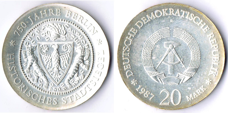 20 Mark 1987 Stadtsiegel prf