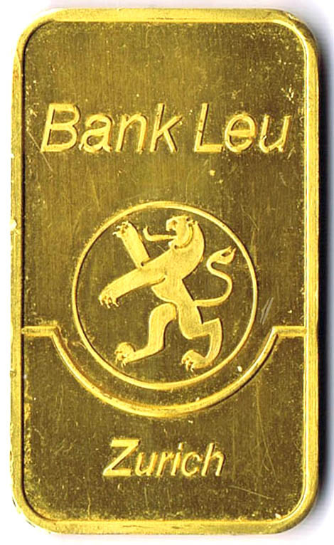 Schweiz Bank Leu Zürich 20g Feingoldbarren ältere Ausführung mit dem Löwenwappen...