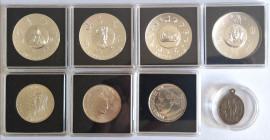 Vatikan 8 Stück Münzen und Medaillen (4x Feinsilber) ss-Stgl