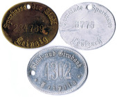 Leipzig 3 verschiedene ovale Kontrollmarken