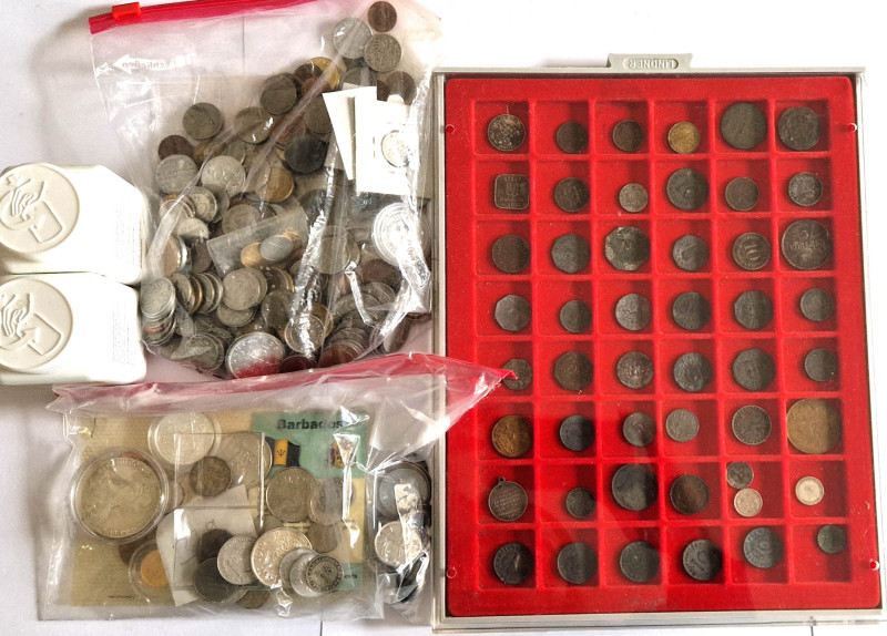 Münzen aus Deutschland ca.1kg mit Silber und Ausland, zus. ca. 2 kg