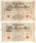 1000 Mark 1.7.1898 2 Stück R.18 GEB-SGB
