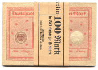 2 Mark 1.3.1920 Originalbündel zu 50 Stück, Banderole Berlin KFR