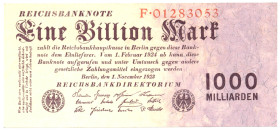 1 Billion Mark 1.11.1923 Reichsdruck Serie F FKF