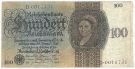 100 RM 11.10.1923 Udr.B Serie D -die seltenste Variante- Rf.GEB