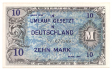 10 Mark 1944 russische Ausgabe mit KN 10 072985 (durch Numeratorfehler) KFR