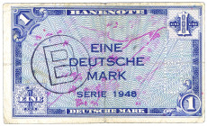 1 DM 1948 mit B-Stempel und Perforation R.233c Gr.WBZ-14c GEB