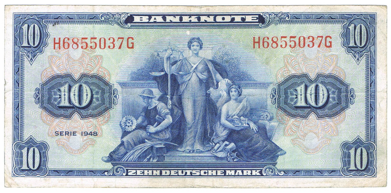 10 DM 1948 Serie H/G GEB