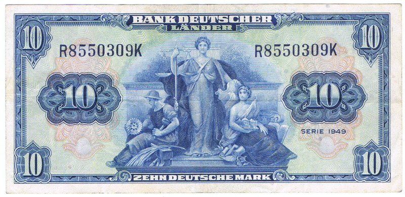 10 DM 1949 Serie R/K WGB