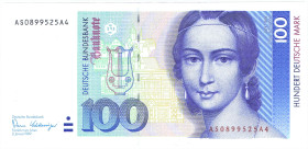 100 DM 2.1.1989 Serie AS/A Clara Schumann R.294 Gr.BRD-38 KFR