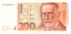 200 DM 2.1.1989 Serie AD/L Robert Koch R.295 Gr.BRD-39a FKF