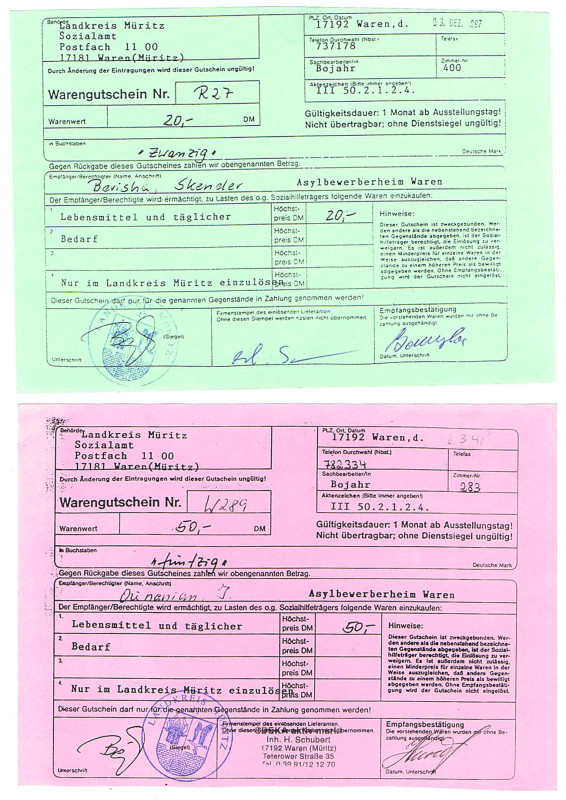Waren (Müritz) 20 DM 1997, 50 DM 1998 FKF