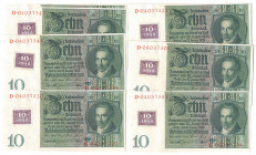 10 Kuponmark 1948 auf 10 RM 1929 20 Stück VZL-KFR