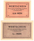 Müncheberg/Mark LPG "Prof. Dr. Rübensam" 0,10 und 5,- MDN ohne Stempel KFR