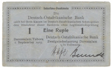 DOA Rupie 1.9.1915 Serie A Handunterschriften Häge und Berendt R.911 DOA-12 GEB