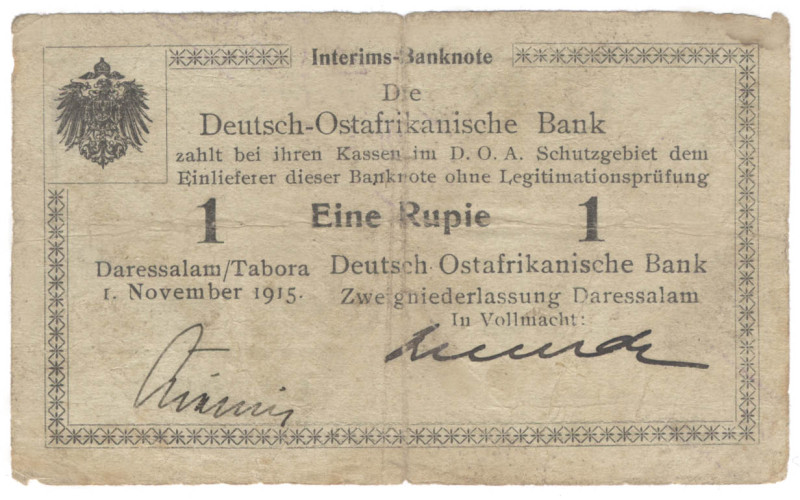DOA Rupie 1.11.1915 Serie B 2 Handunterschriften R.915 DOA-16 GEB