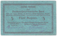 DOA 5 Rupien 1.2.1916 Serie F DOAB in violett R.933e DOA-35e VZL+