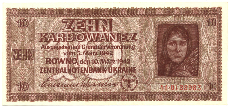 UKRAINE 10 Karbowanez 10.3.1942 KFR