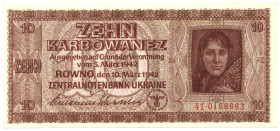 UKRAINE 10 Karbowanez 10.3.1942 KFR