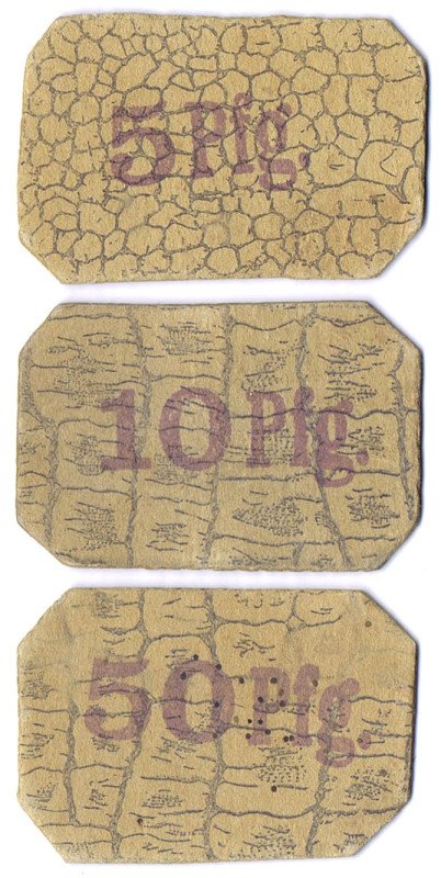 ANHALT und PROVINZ SACHSEN Lietzow Schießverein "Germania" 5,10 und 50 Pfennig o...